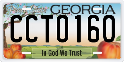 GA license plate CCT0160