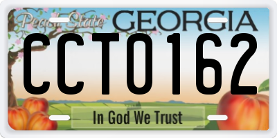 GA license plate CCT0162