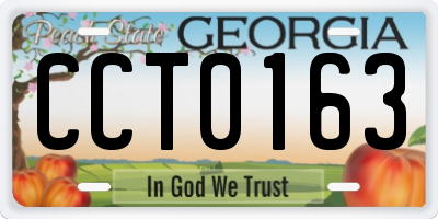 GA license plate CCT0163