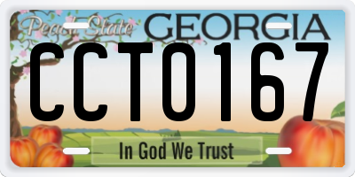 GA license plate CCT0167