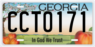 GA license plate CCT0171