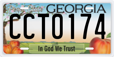 GA license plate CCT0174