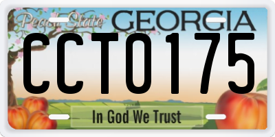 GA license plate CCT0175