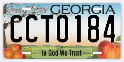GA license plate CCT0184