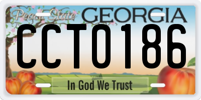 GA license plate CCT0186