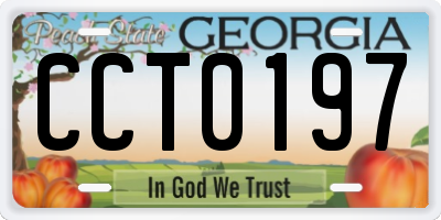 GA license plate CCT0197