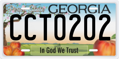 GA license plate CCT0202
