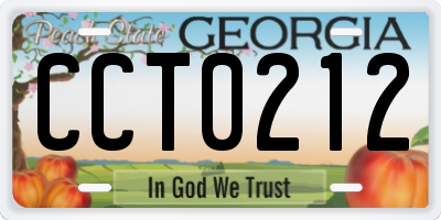 GA license plate CCT0212