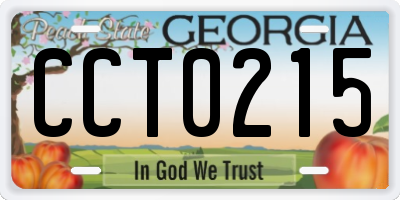 GA license plate CCT0215