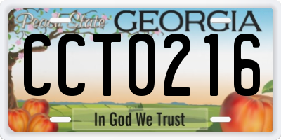 GA license plate CCT0216