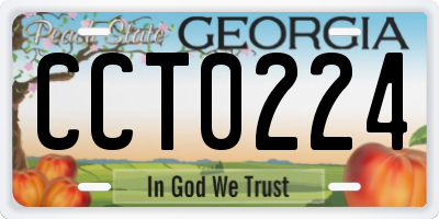 GA license plate CCT0224