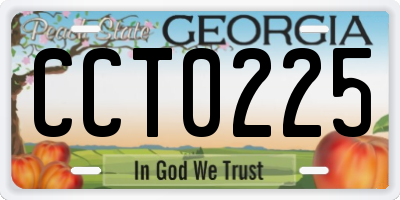 GA license plate CCT0225