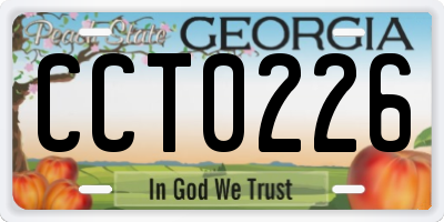 GA license plate CCT0226
