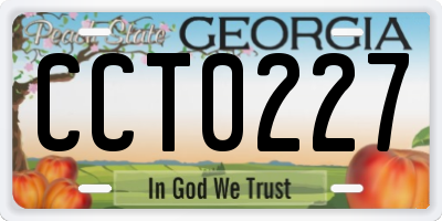 GA license plate CCT0227