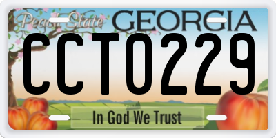 GA license plate CCT0229