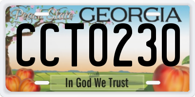 GA license plate CCT0230