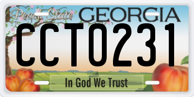 GA license plate CCT0231