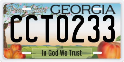 GA license plate CCT0233
