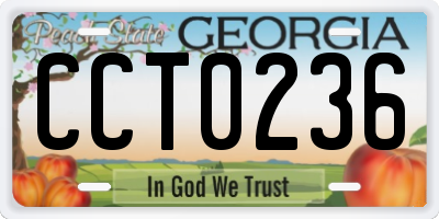 GA license plate CCT0236