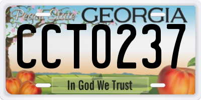 GA license plate CCT0237