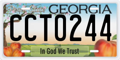 GA license plate CCT0244