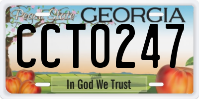 GA license plate CCT0247