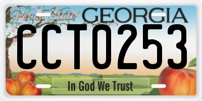 GA license plate CCT0253