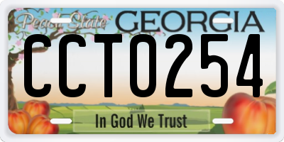 GA license plate CCT0254