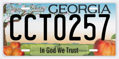 GA license plate CCT0257