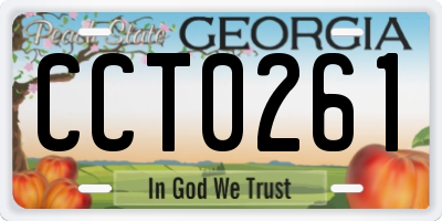 GA license plate CCT0261