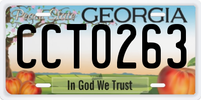 GA license plate CCT0263
