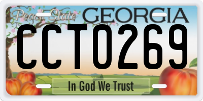 GA license plate CCT0269