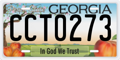 GA license plate CCT0273