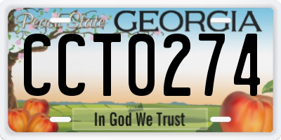 GA license plate CCT0274