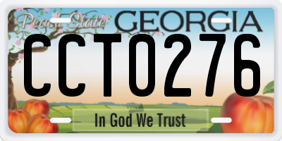 GA license plate CCT0276