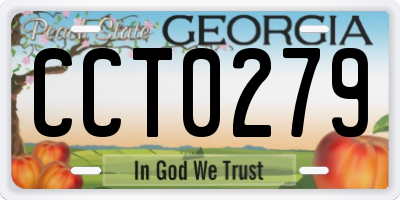 GA license plate CCT0279