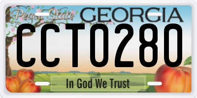 GA license plate CCT0280