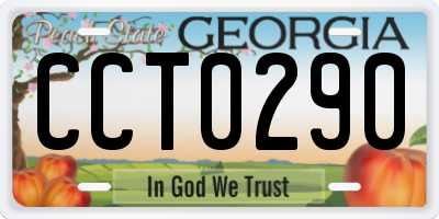 GA license plate CCT0290