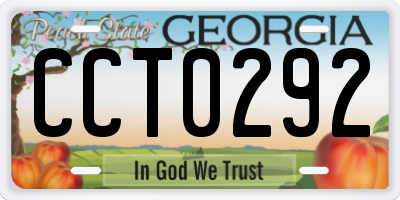 GA license plate CCT0292