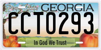 GA license plate CCT0293