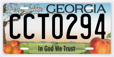 GA license plate CCT0294