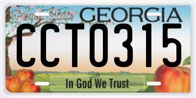 GA license plate CCT0315