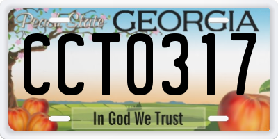 GA license plate CCT0317