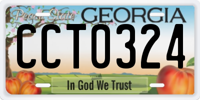 GA license plate CCT0324