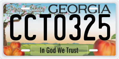 GA license plate CCT0325