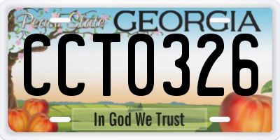 GA license plate CCT0326