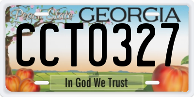 GA license plate CCT0327