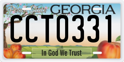 GA license plate CCT0331