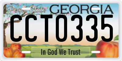 GA license plate CCT0335