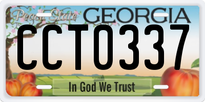 GA license plate CCT0337